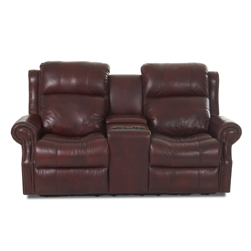 Red Barrel Studio® Defiance Genuine Leather Reclining 79" Pillow top